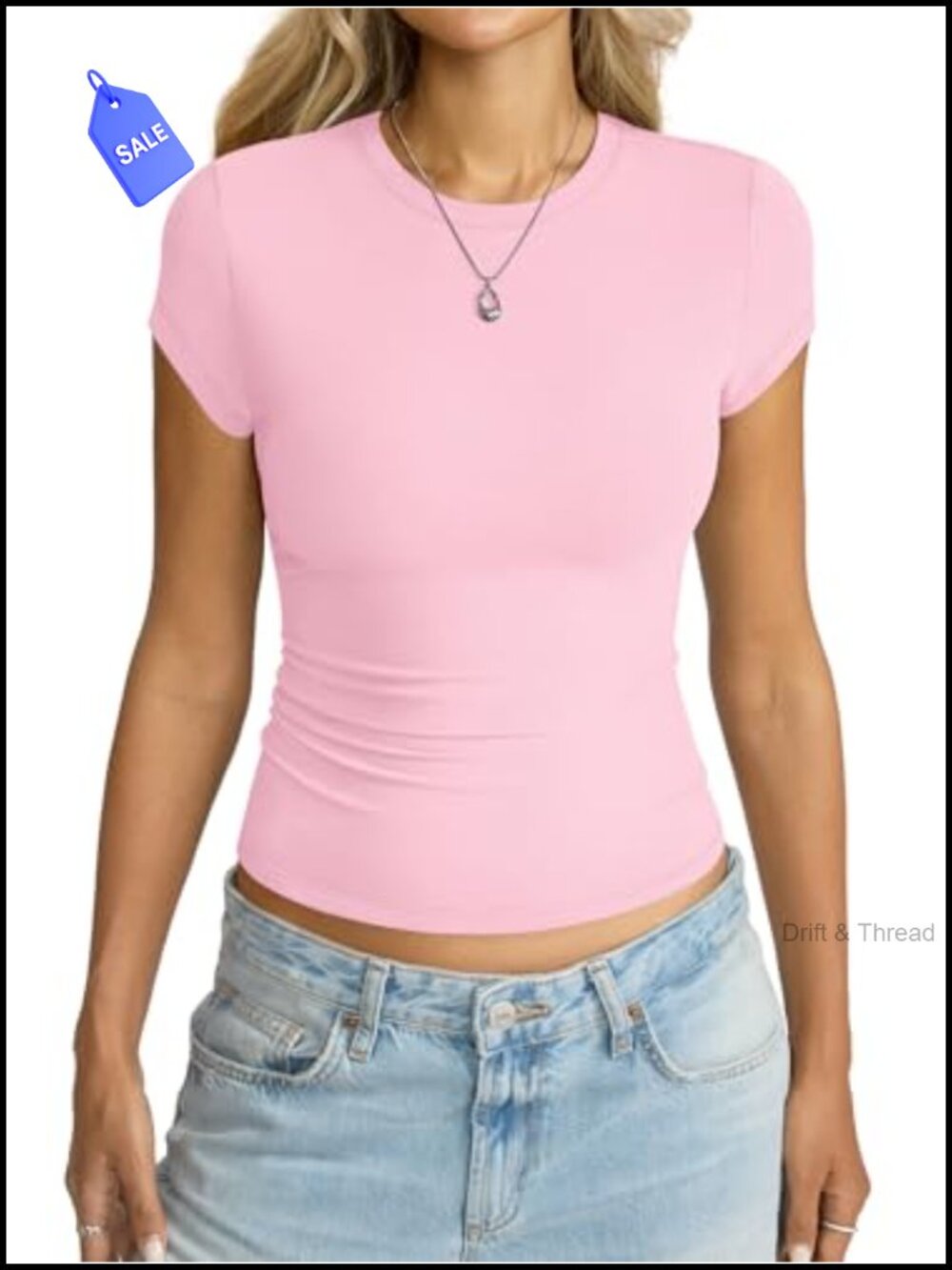 Women's Cap Sleeve Crewneck Slim Fit T-Shirt Casual Basic Top
